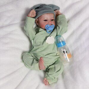 Waterproof Reborn Baby Dolls Handmade Lifelike Full Body Vinyl Silicone Boy Doll